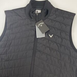 Callaway Tradewinds Golf Puffer Vest Full Zip Men's L Black Quilted FLAW